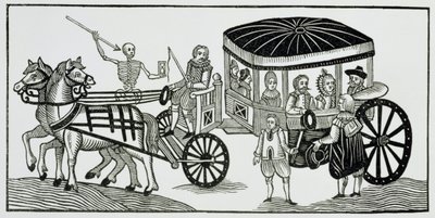 Londonboere, der flygter til landet for at undgå pesten, 1630 (se også 267599) af English School